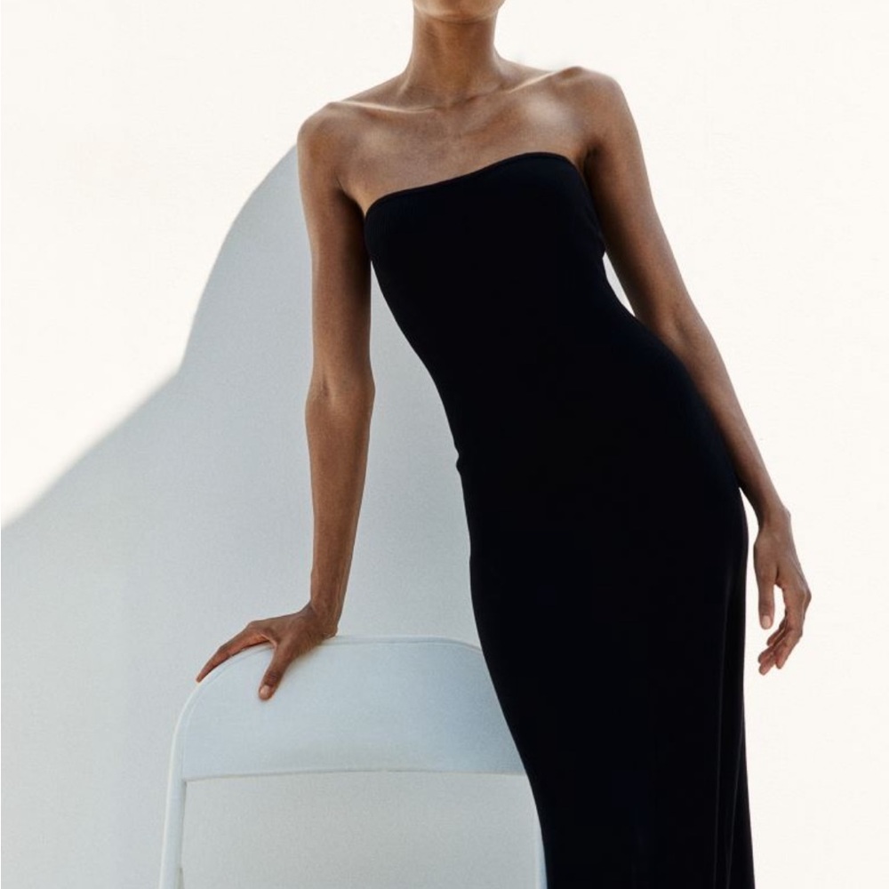 Rib-knit Bandeau Dress